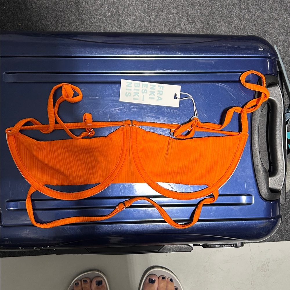 NWT Frankie’s Bikinkis Vibrant Orange Bikini Top